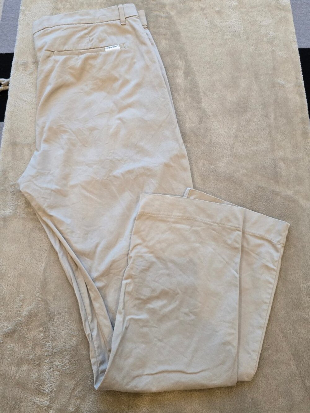 Calvin Klein Infinite Flex Waist Slim Fit Chino Pants - Beige / Khaki 36x30 slim